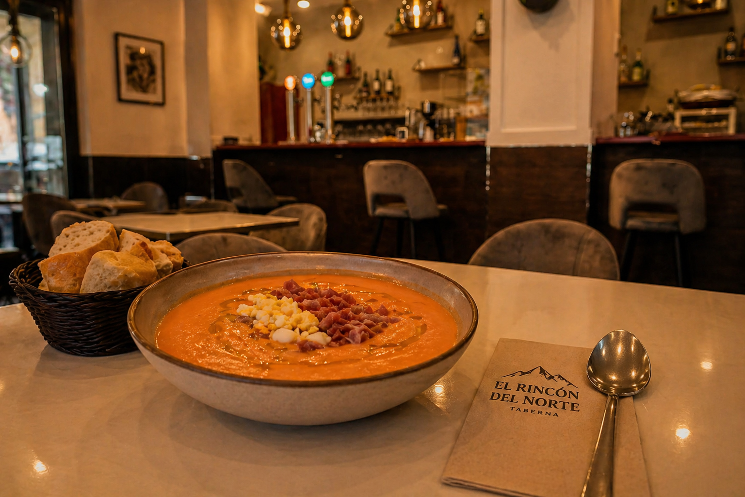 Salmorejo casero para desayunos en El Rincón del Norte Valdemoro